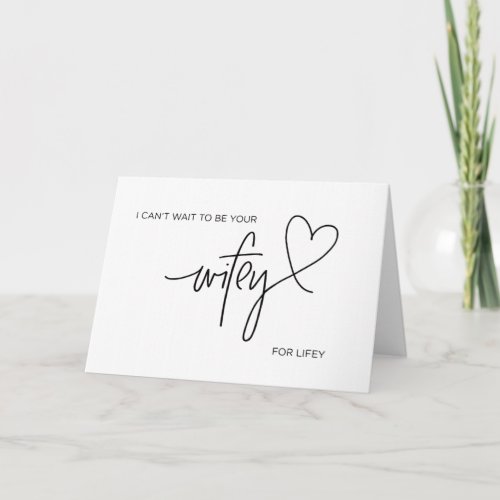 Wifey For Lifey Simple Wedding Day Card For Groom