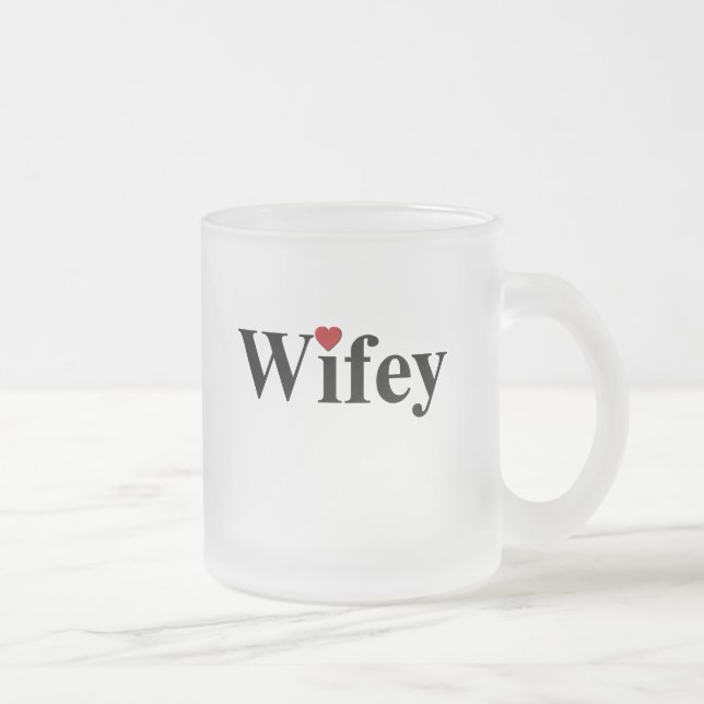 Wifey Frosted Glass Coffee Mug (Right)