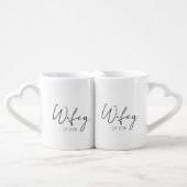 Wifey Gay Wedding Personalized Established Year Coffee Mug Set (Front Nesting)