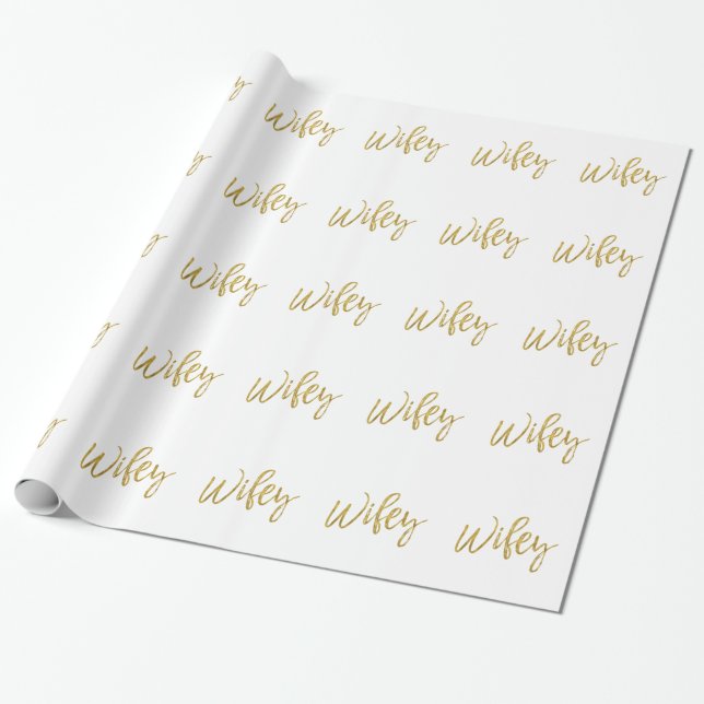 Wifey Gold Foil Wrapping Paper (Unrolled)
