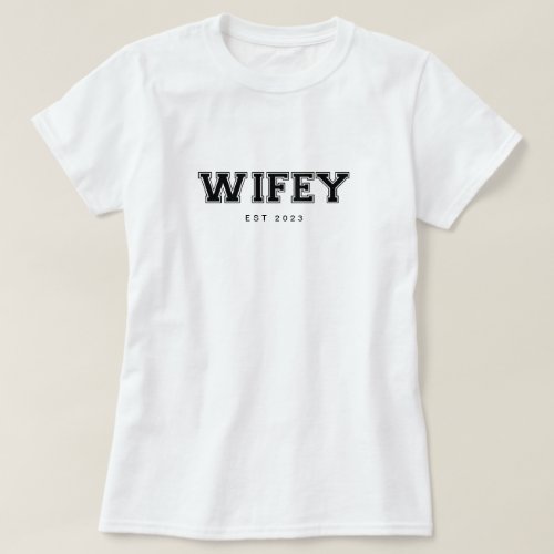 WifeyHubby Bride Fiance Gift Custom White T_Shirt