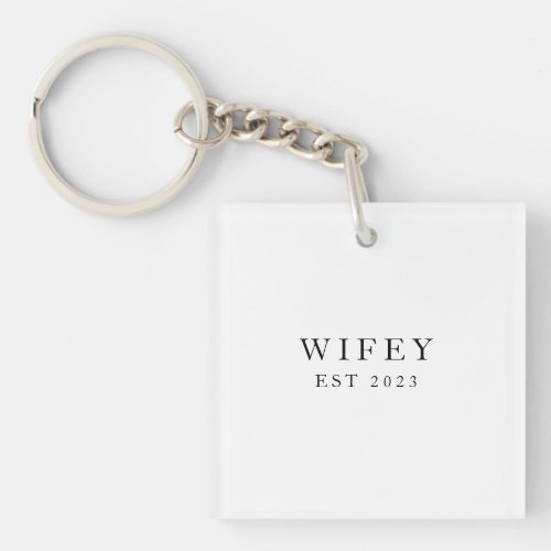 WifeyHusby Custom Bride Fiance Gift Keychain