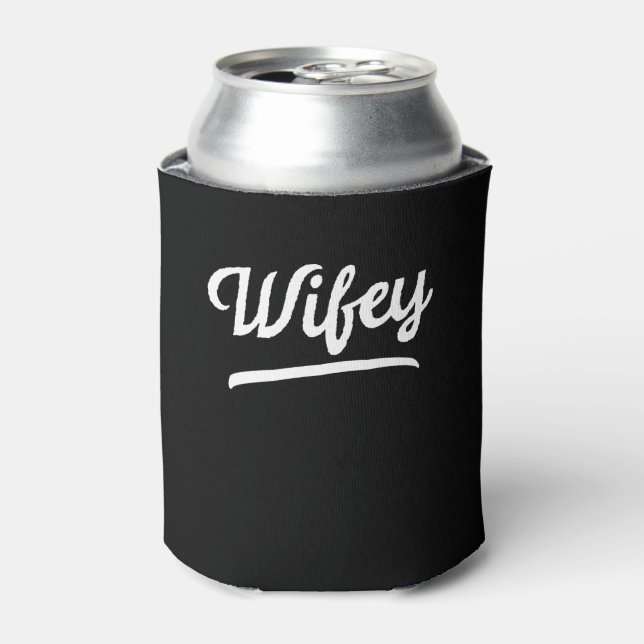 Wifey Just Married Couple Husband and Wife Can Cooler (Can Front)