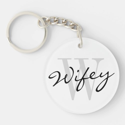 WIFEY keychain for wedding bride and newlywed wife