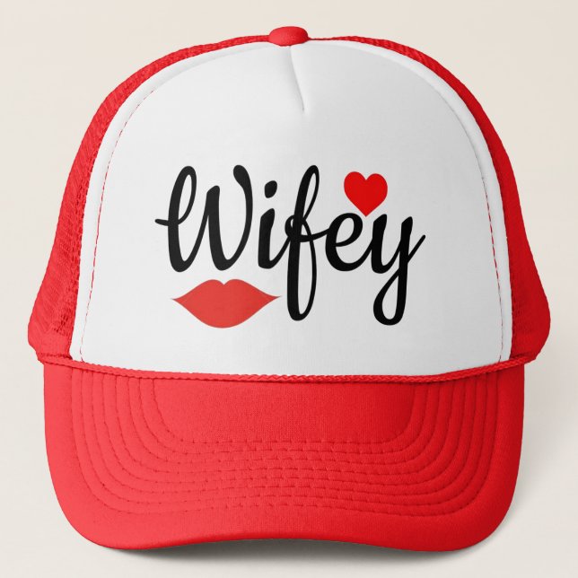 Wifey Matching Couple  Trucker Hat (Front)