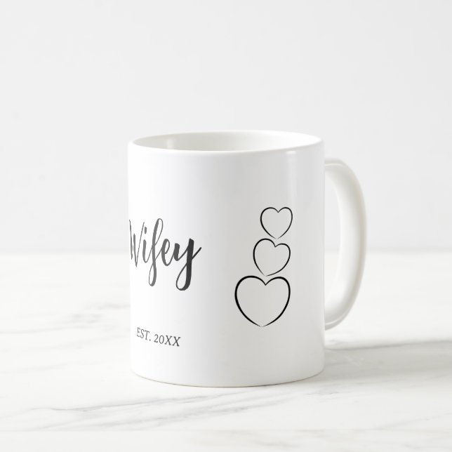 "Wifey". Minimalist  Coffee Mug (Front Right)