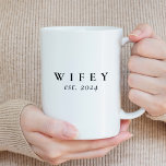 Wifey Modern Minimalist Personalized Bride Coffee Mug<br><div class="desc">Create a custom gift for the newlywed bride with this personalized wifey mug.</div>