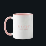 Wifey Modern Minimalist Personalized Bride Mug<br><div class="desc">Create a custom gift for the newlywed bride with this personalized wifey mug.</div>