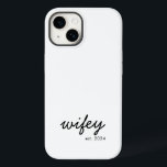 Wifey Modern Minimalist Script Personalized Bride Case-Mate iPhone 14 Case<br><div class="desc">Create a custom gift for the newlywed bride with this personalized wifey iPhone case.</div>
