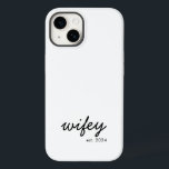 Wifey Modern Minimalist Script Personalized Bride Case-Mate iPhone 14 Case<br><div class="desc">Create a custom gift for the newlywed bride with this personalized wifey iPhone case.</div>