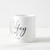 Wifey Modern Typography Wife Mrs Wedding Hers Coffee Mug (Front Left)