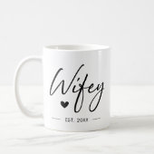 Wifey Modern Typography Wife Mrs Wedding Hers Coffee Mug (Left)