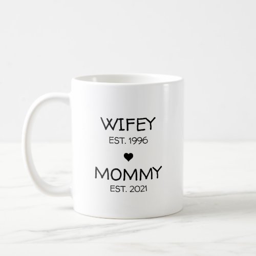 Wifey Mommy Pregnancy Announcement Baby Reveal Coffee Mug