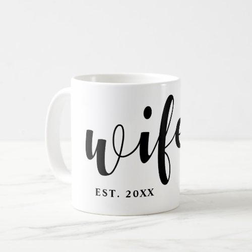 Wifey Newlywed Calligraphy Coffee Mug