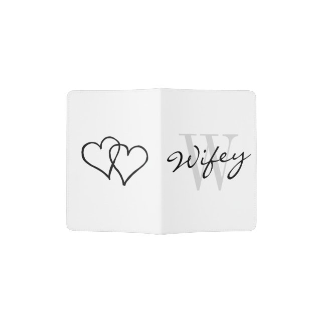WIFEY passport holder for wedding bride honeymoon (Opened)