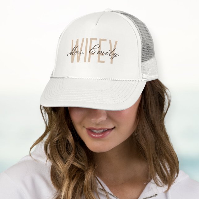 Wifey, personalized gift for wife, future Mrs. Trucker Hat (Creator Uploaded)