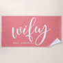 Wifey Pink And White Newlywed Bride Beach Towel