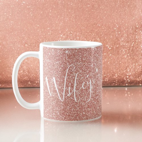 Wifey Pink Glitter Honeymoon Coffee Cup