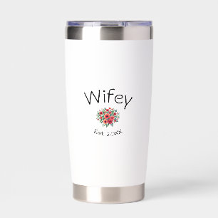Wifey red floral est Year future wife valentine's  Insulated Tumbler