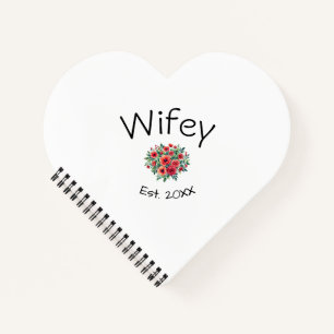 Wifey red floral est Year future wife valentine's Notebook