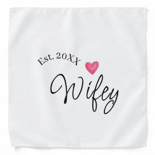 Wifey red heart est. Year future wife valentine's  Bandana