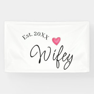 Wifey red heart est. Year future wife valentine's Banner