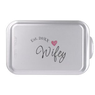 Wifey red heart est. Year future wife valentine's  Cake Pan