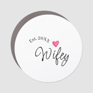 Wifey red heart est. Year future wife valentine's  Car Magnet