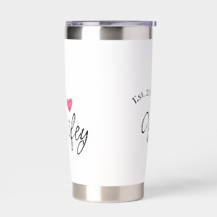 Wifey red heart est. Year future wife valentine's  Insulated Tumbler