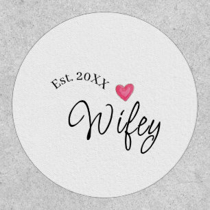 Wifey red heart est. Year future wife valentine's Patch