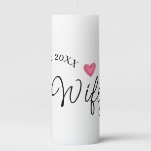Wifey red heart est. Year future wife valentine's  Pillar Candle
