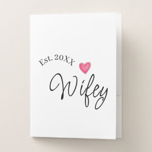 Wifey red heart est. Year future wife valentine's  Pocket Folder