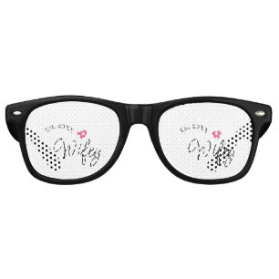Wifey red heart est. Year future wife valentine's Retro Sunglasses