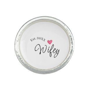 Wifey red heart est. Year future wife valentine's  Ring