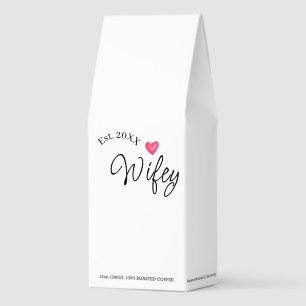 Wifey red heart est. Year future wife valentine's Roasted Coffee
