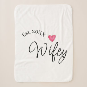 Wifey red heart est. Year future wife valentine's  Sherpa Blanket