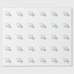 Wifey red heart est. Year future wife valentine's Wrapping Paper