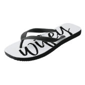 Wifey - Whimsical Black Calligraphy for the Bride Flip Flops (Angled)
