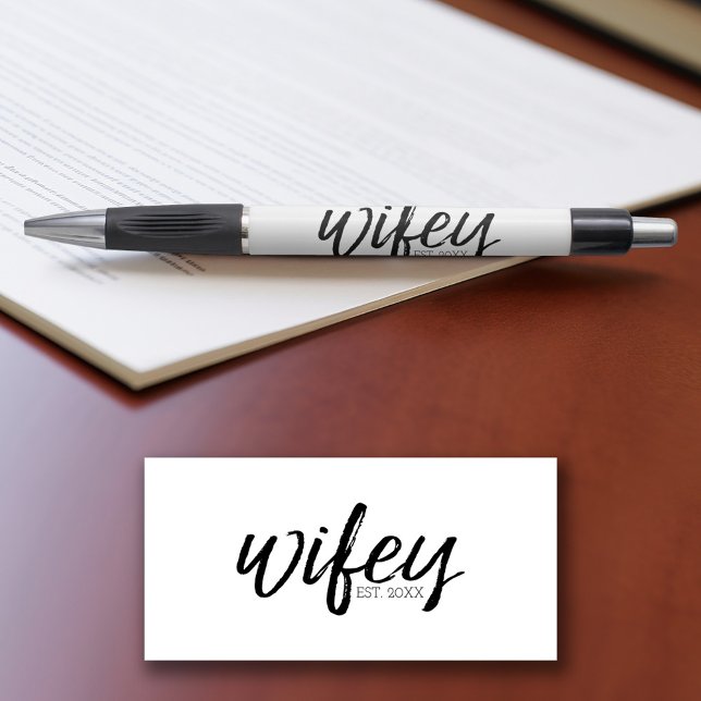 Wifey - Whimsical Black Calligraphy for the Bride Pen (Personalized pen)