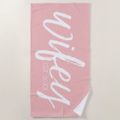 Wifey - Whimsical Calligraphy for the Bride Beach Towel (Front)
