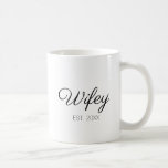 Wifey wife custom script name or date coffee mug<br><div class="desc">Wifey wife custom script name or date Two-Tone Coffee Mug,  black and white.
Great gift for newlyweds</div>