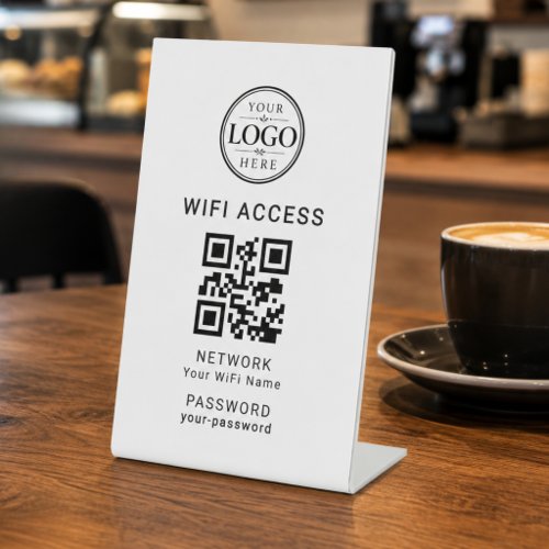 Wifi Access Business Company Logo Tabletop Display Pedestal Sign