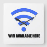 Wifi Available Here Clock at Zazzle