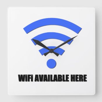 Wifi Available Here Clock by littleryanbee at Zazzle