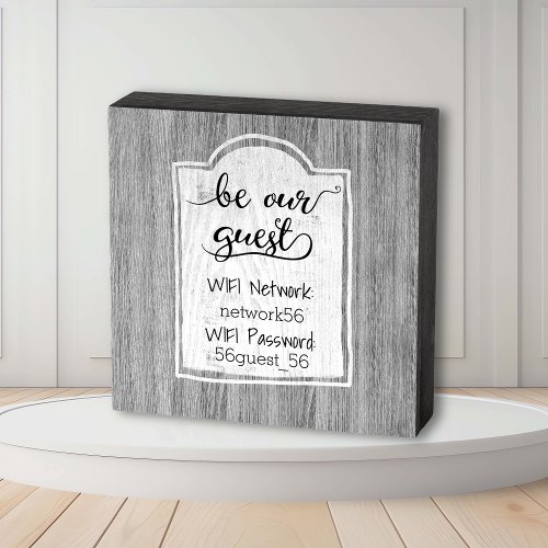 WIFI Be Our Guest Handwritten Network Password Wooden Box Sign