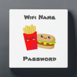 Wifi Burger and Fries Plaque<br><div class="desc">Burger and Fries with text displaying a reminder of your wifi network name and password.</div>