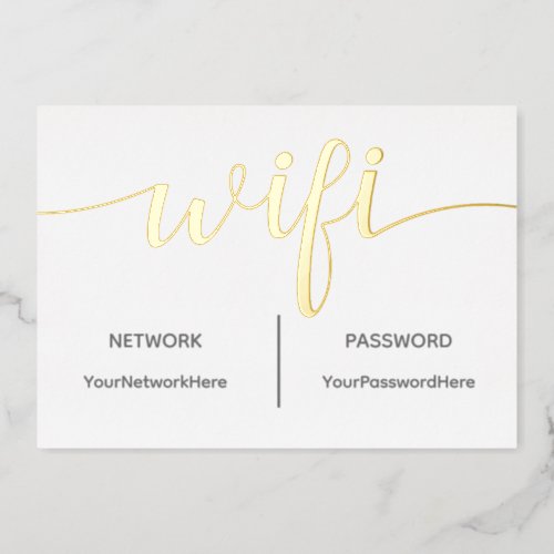 Wifi Card for Guests with Real Foil