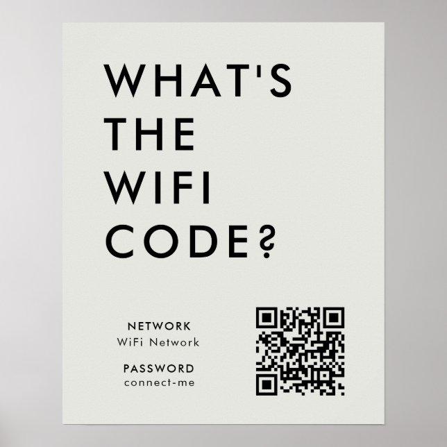 WiFi Code Poster Print | QR Connect Wi-Fi Network