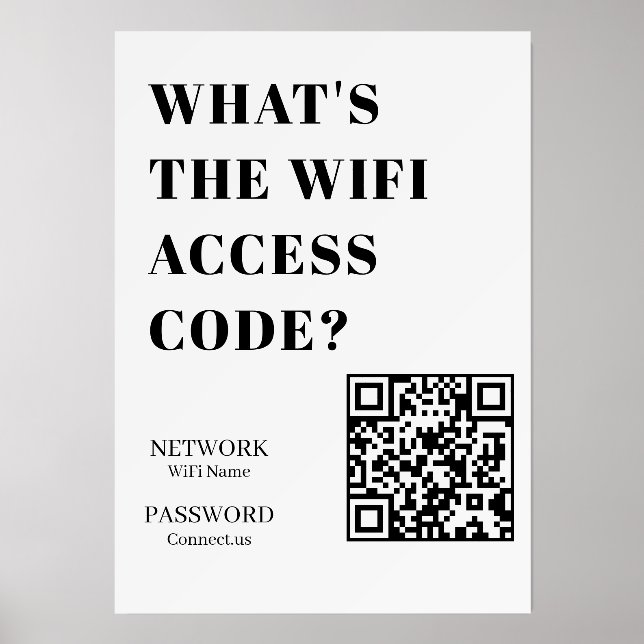 WiFi Code QR | Custom Network Scan to Connect Sign Holder (Front)