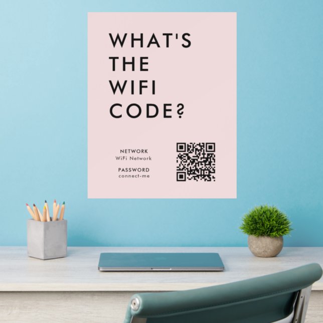 WiFi Code Wall Decal | QR Connect Wi-Fi Network (Home Office 2)